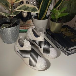Adidas Originals Superstar Slip On W White Black Women Slip On Shoes CG6013